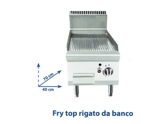 Fry top gas rigato da banco TN7N4N-I-H singolo.